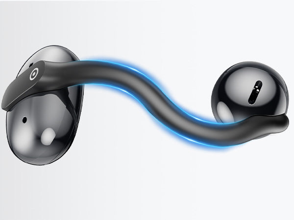 E39 1Mii AI Open Ear Earbuds, Lightweight Clip-on Wireless Earbuds, Open Ear Bluetooth 6.0 Headphones with Smart Display Design, AI Voice Translation, Custom EQ via APP, for Sports, Running, Workout Black