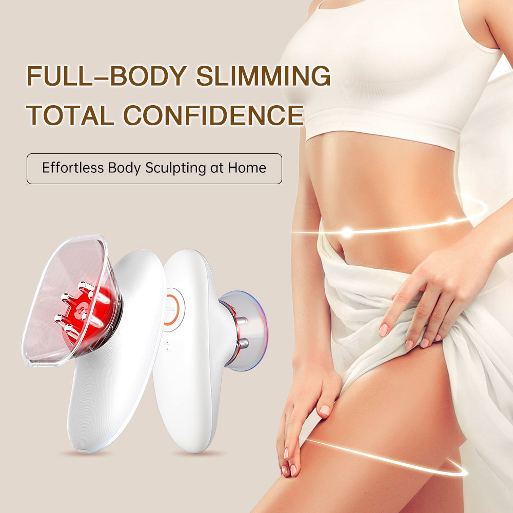 Thermo Slim Body sculpting device with a person showing slimmed-down legs, text 'Full-Body Slimming Total Confidence'.