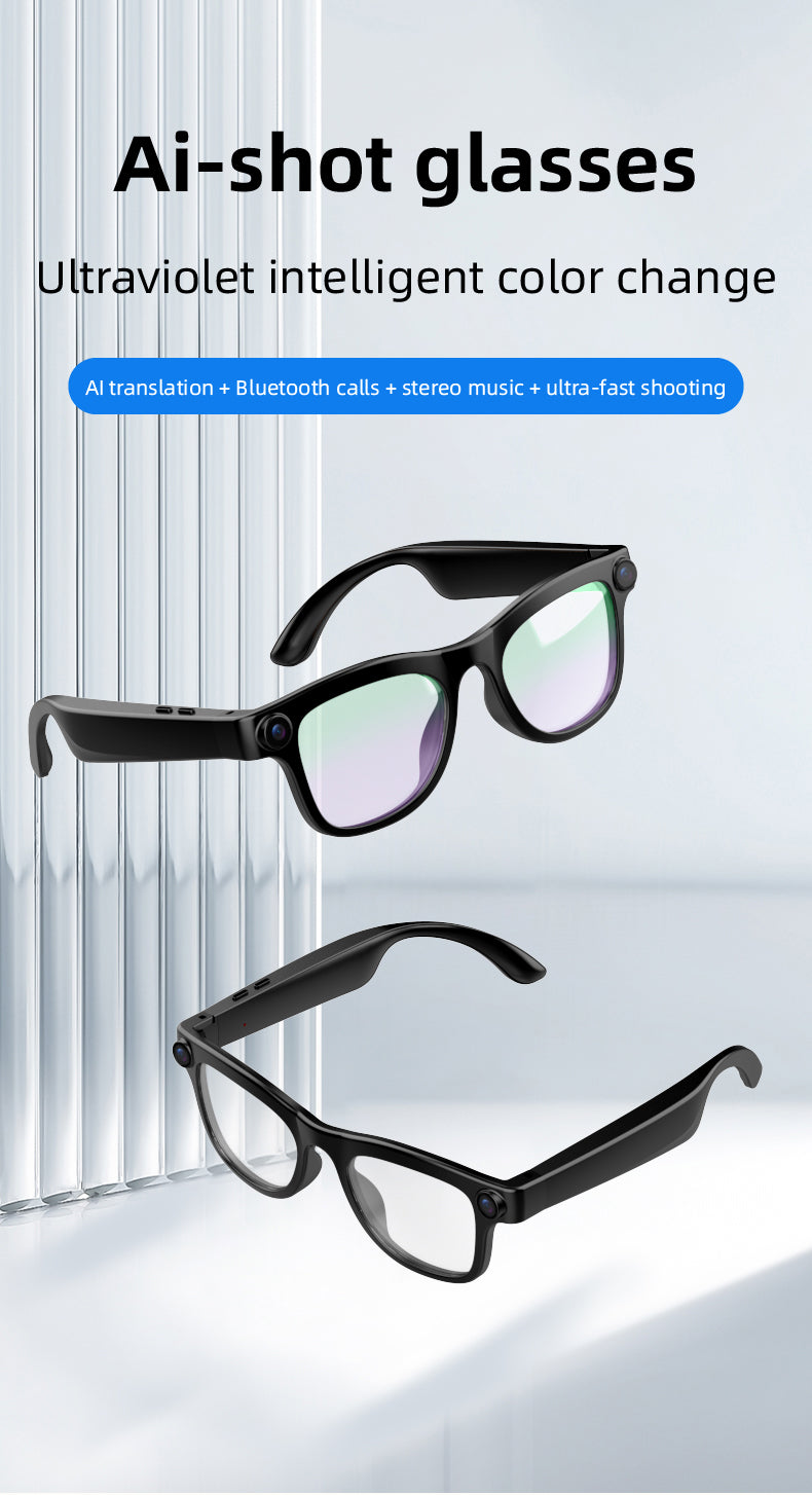 WK103 AI Smart Glasses with Camera, AI Real-Time Interpretation, WIFI Data Transmission