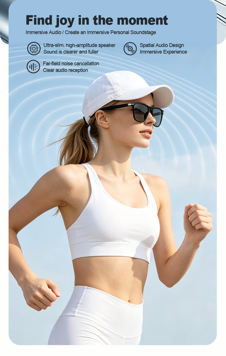 G08- Slim and Lightweight Smart Glasses- AI Powered Translation, AI Intelligent Assistant, Play Music, Smart Control