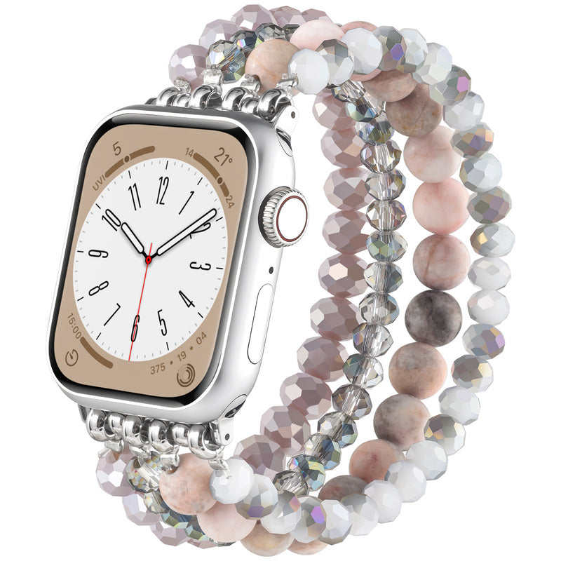 Pink zebra stone watch strap