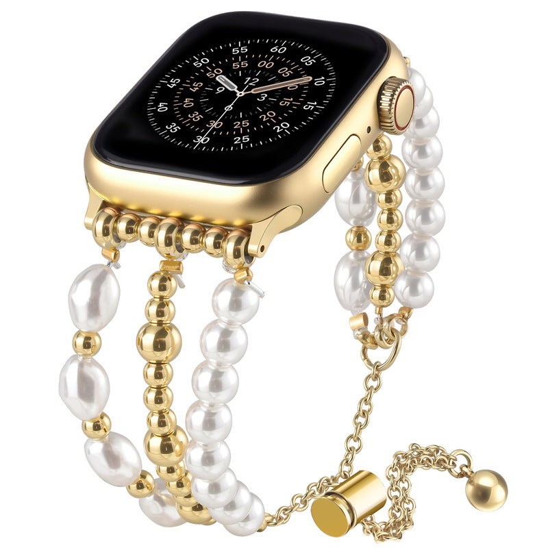 Pull out the jewelry strap of the pearl watch
