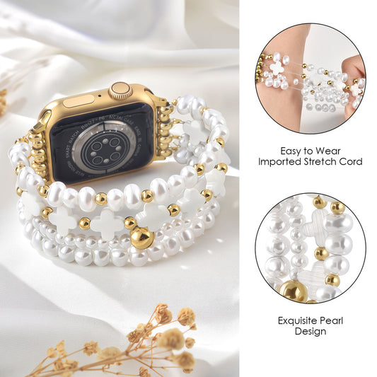 Four-leaf clover jewelry watch strap