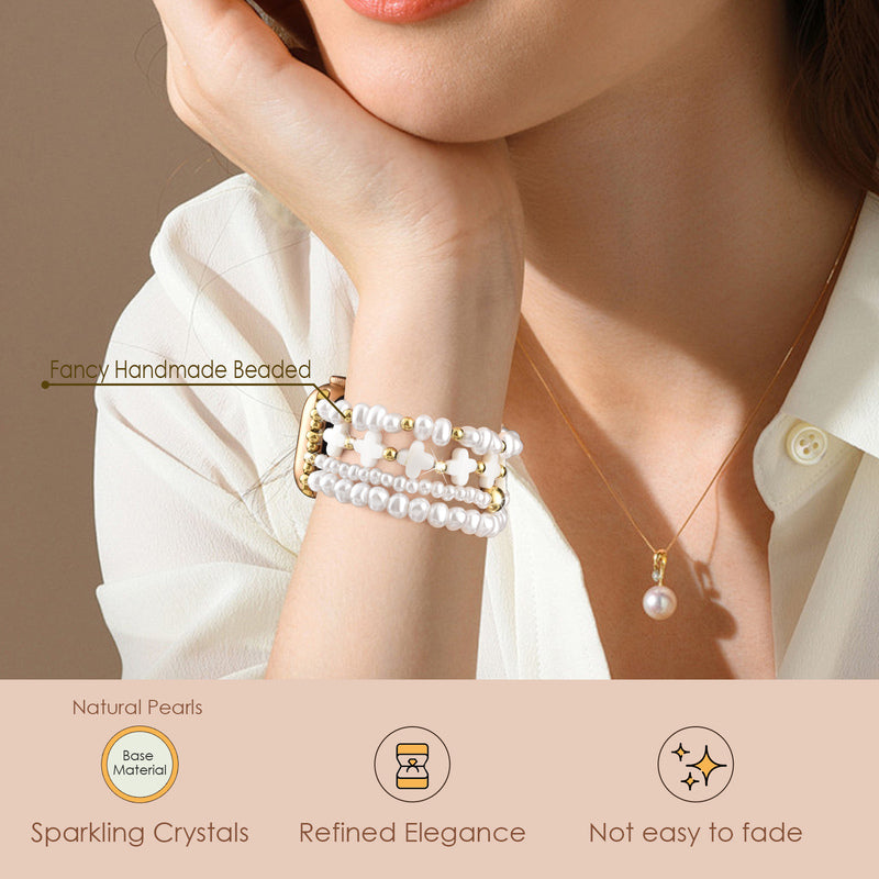 Four-leaf clover jewelry watch strap