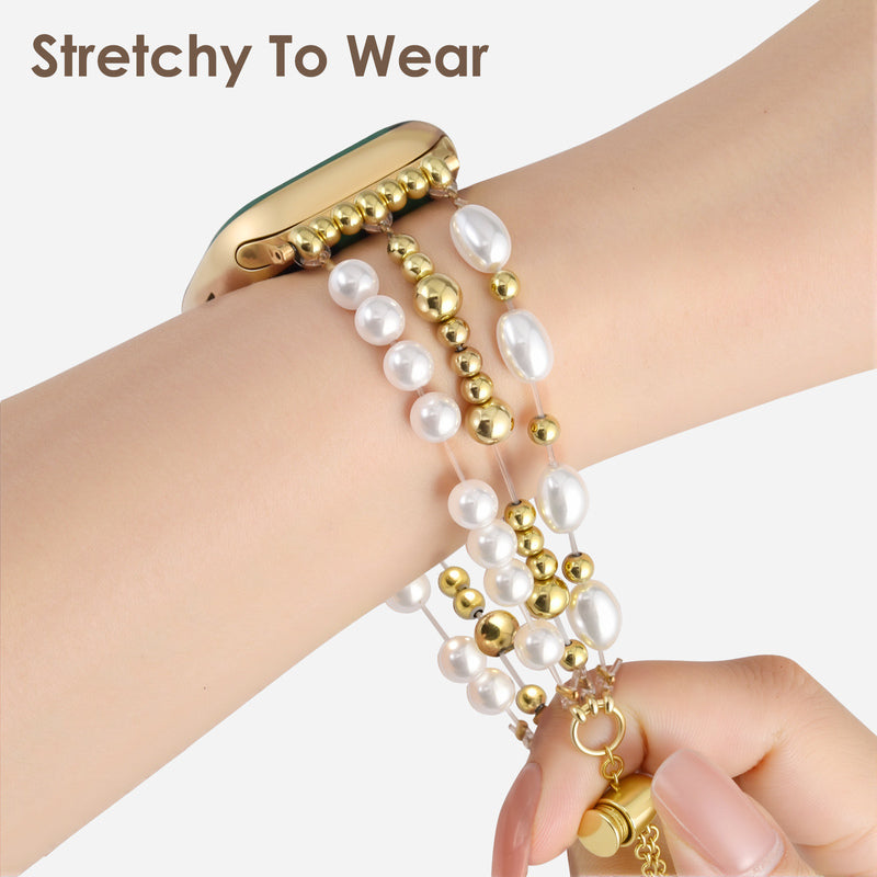 Pull out the jewelry strap of the pearl watch