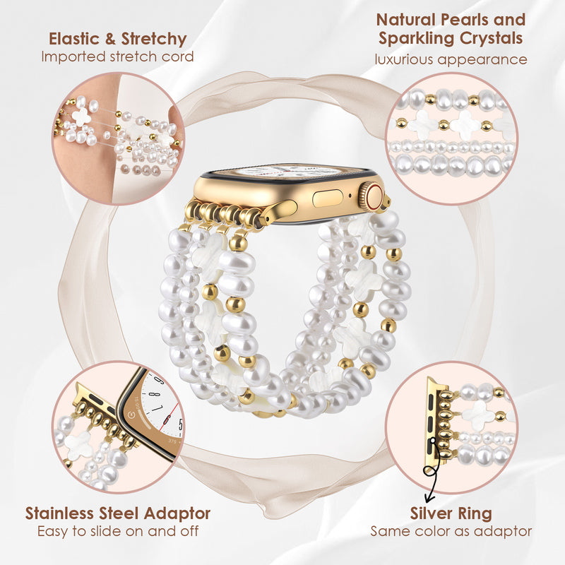 Four-leaf clover jewelry watch strap