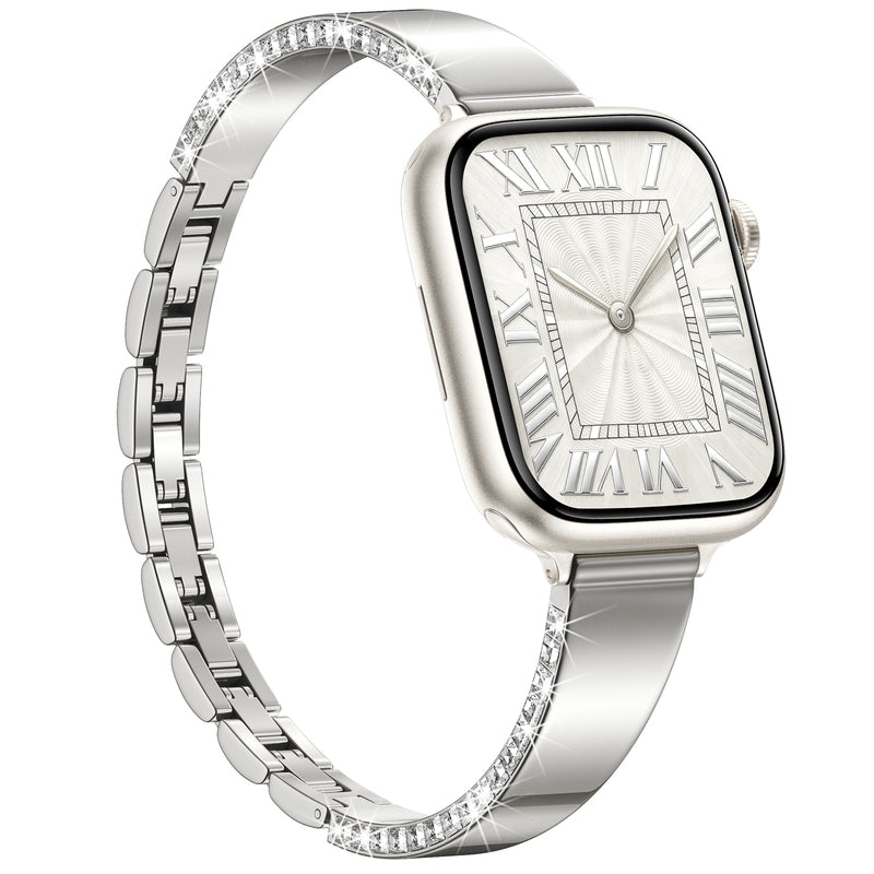 Square-shaped metal watch strap
