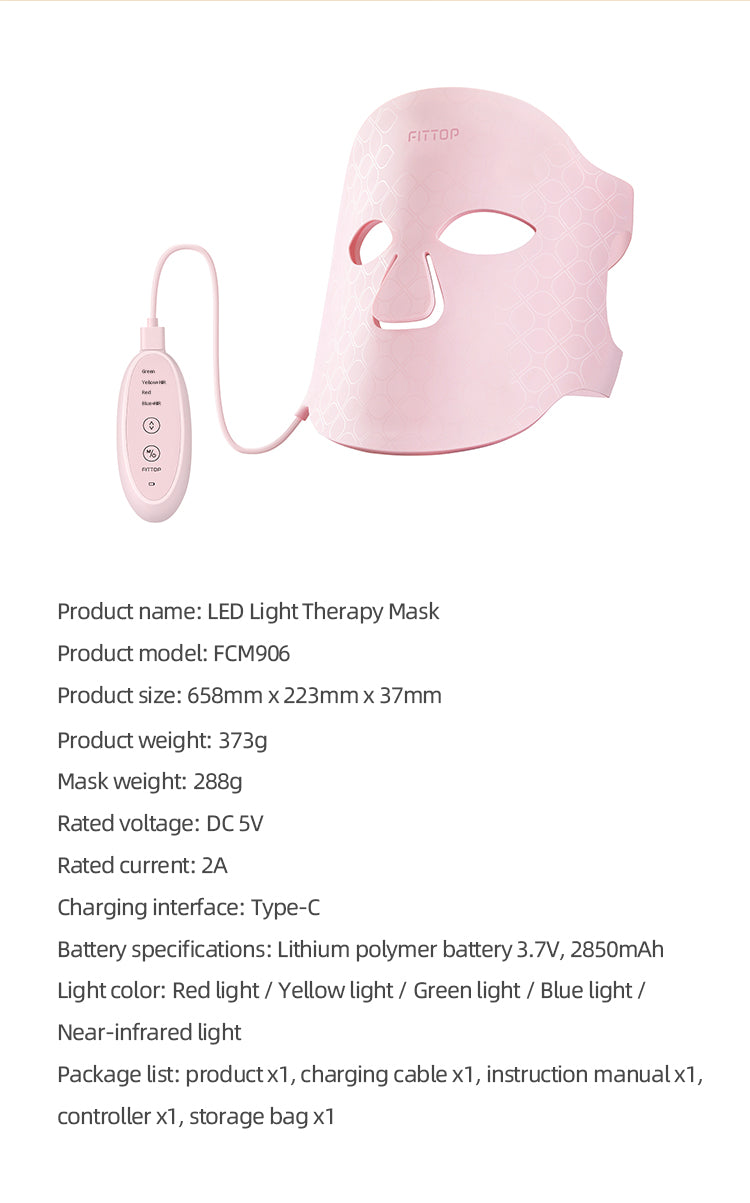 510K Certified LED Face Red Light Therapy Mask  (model FCM906)