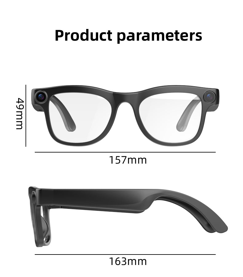 WK103 AI Smart Glasses with Camera, AI Real-Time Interpretation, WIFI Data Transmission