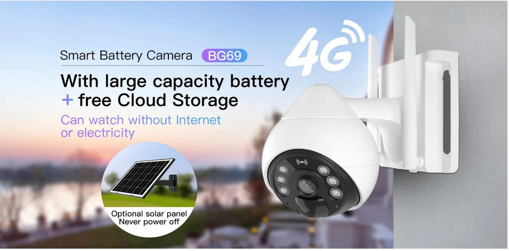 VStar BG69-TZ 4G Wi-Fi Solar Security Camera 3MP HD with AI Motion & Night Vision