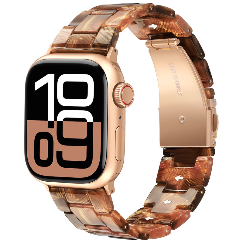 Metal snap resin watch strap