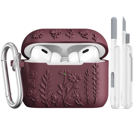 Airpods Pro 3 Embossed Floral Earphone Case