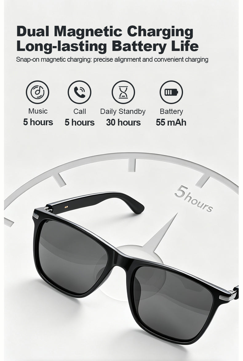 G08- Slim and Lightweight Smart Glasses- AI Powered Translation, AI Intelligent Assistant, Play Music, Smart Control