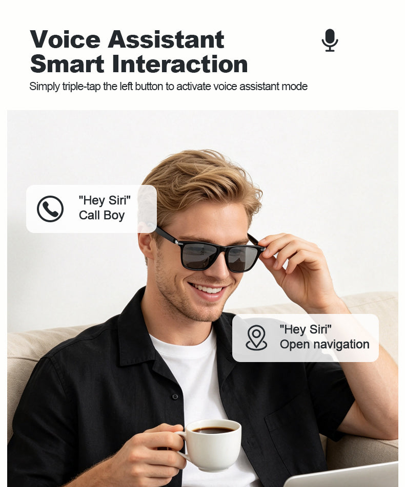 G08- Slim and Lightweight Smart Glasses- AI Powered Translation, AI Intelligent Assistant, Play Music, Smart Control