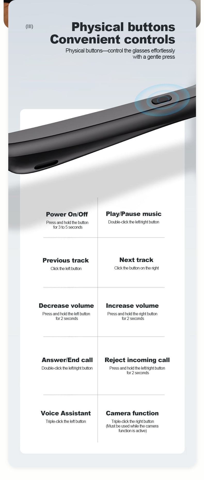 G08- Slim and Lightweight Smart Glasses- AI Powered Translation, AI Intelligent Assistant, Play Music, Smart Control