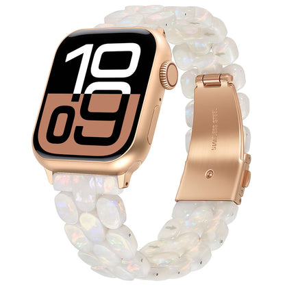 Fluorescent white oval resin watch strap