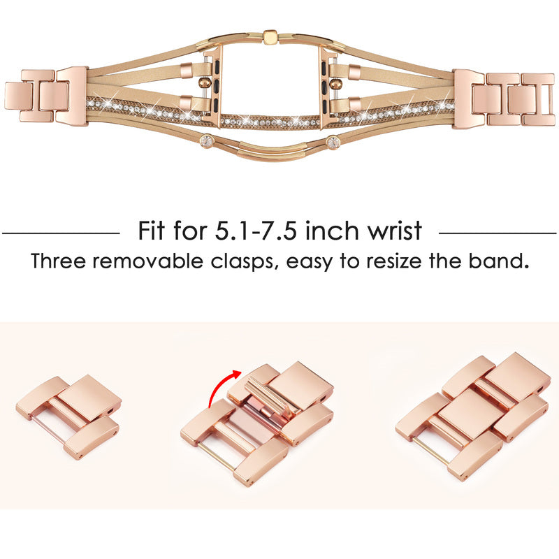 Alloy＆leather watch strap