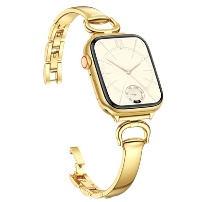 D-shaped buckle strap with curved design