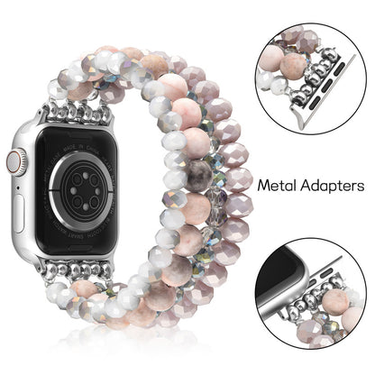 Pink zebra stone watch strap