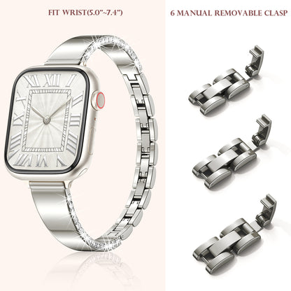 Square-shaped metal watch strap