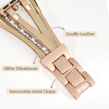 Alloy＆leather watch strap
