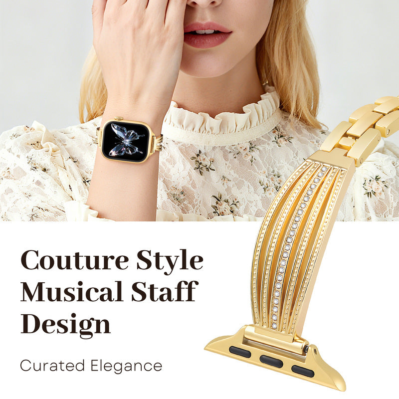 Five-line staff metal curved band
