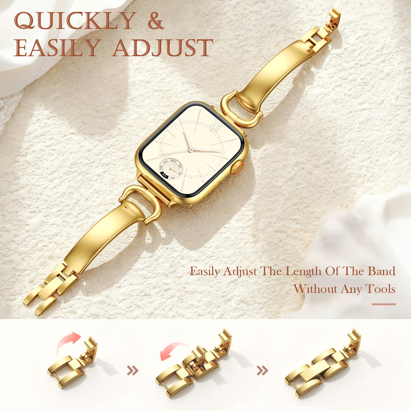 D-shaped buckle strap with curved design