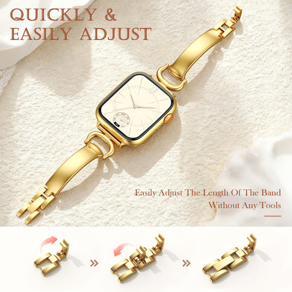 D-shaped buckle strap with curved design