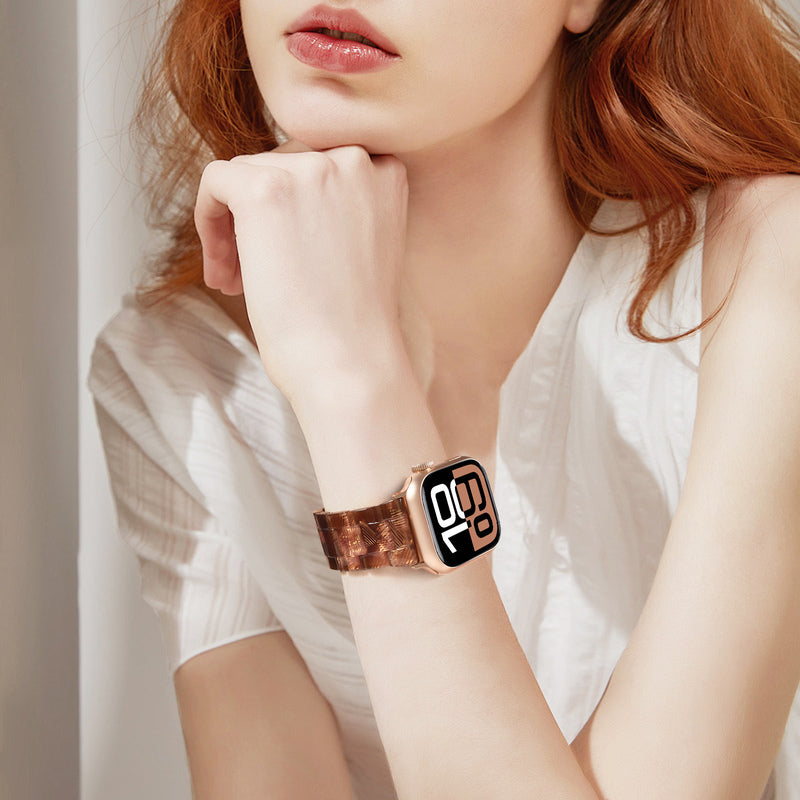 Metal snap resin watch strap