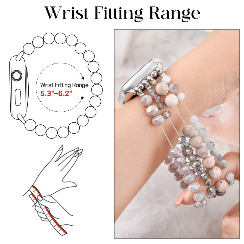 Pink zebra stone watch strap