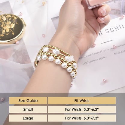 Cross-shaped pearl metal bead watch strap