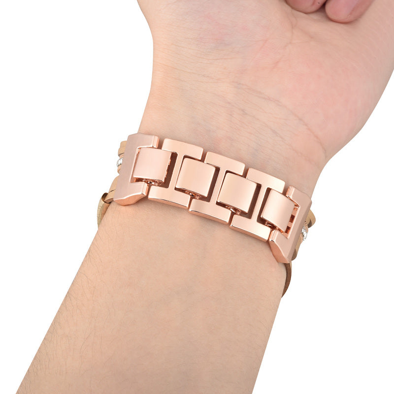 Alloy＆leather watch strap