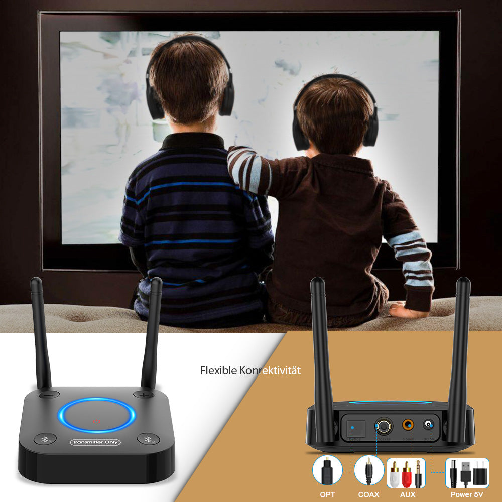 1Mii B06TX Bluetooth Transmitter Audio Aptx LL HD Dual Link Coaxial Optical RCA 3.5mm Aux Wireless