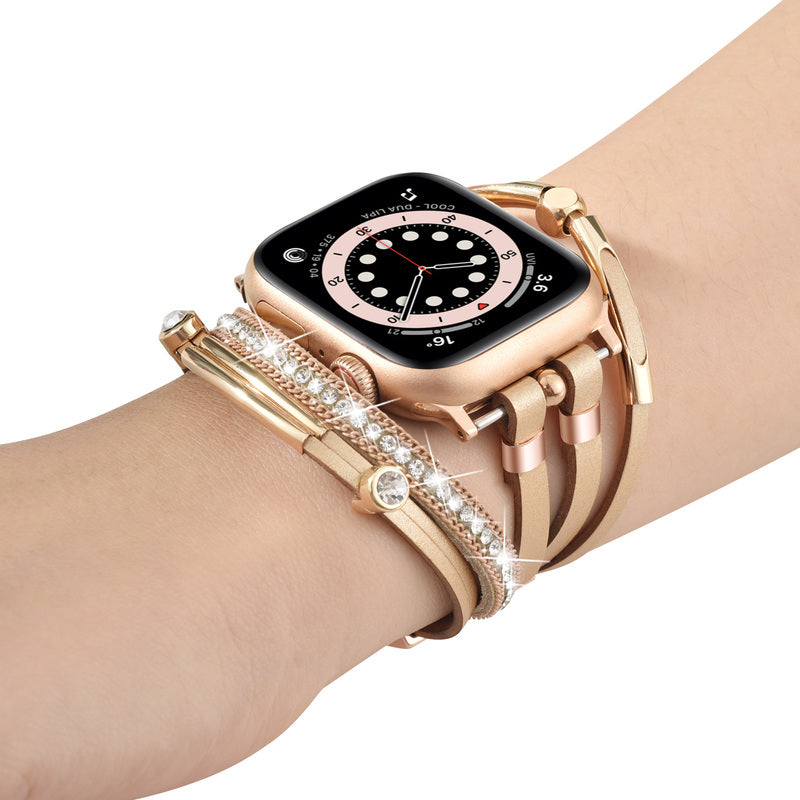 Alloy＆leather watch strap