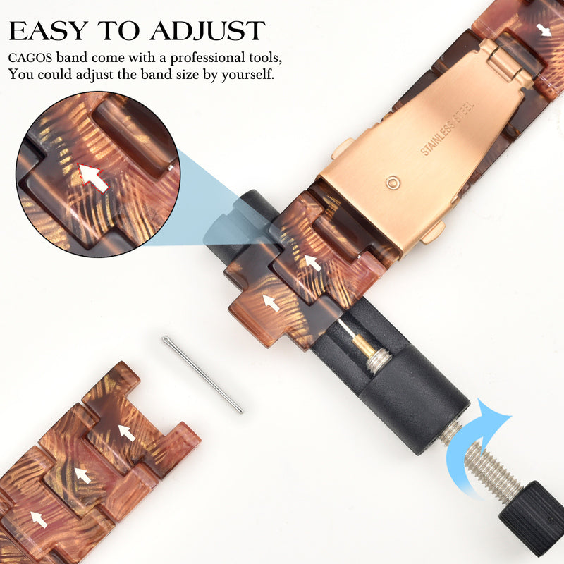 Metal snap resin watch strap