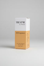 Box of 'Trust Me by Shulan' 100ml oil fragrance on a gray background