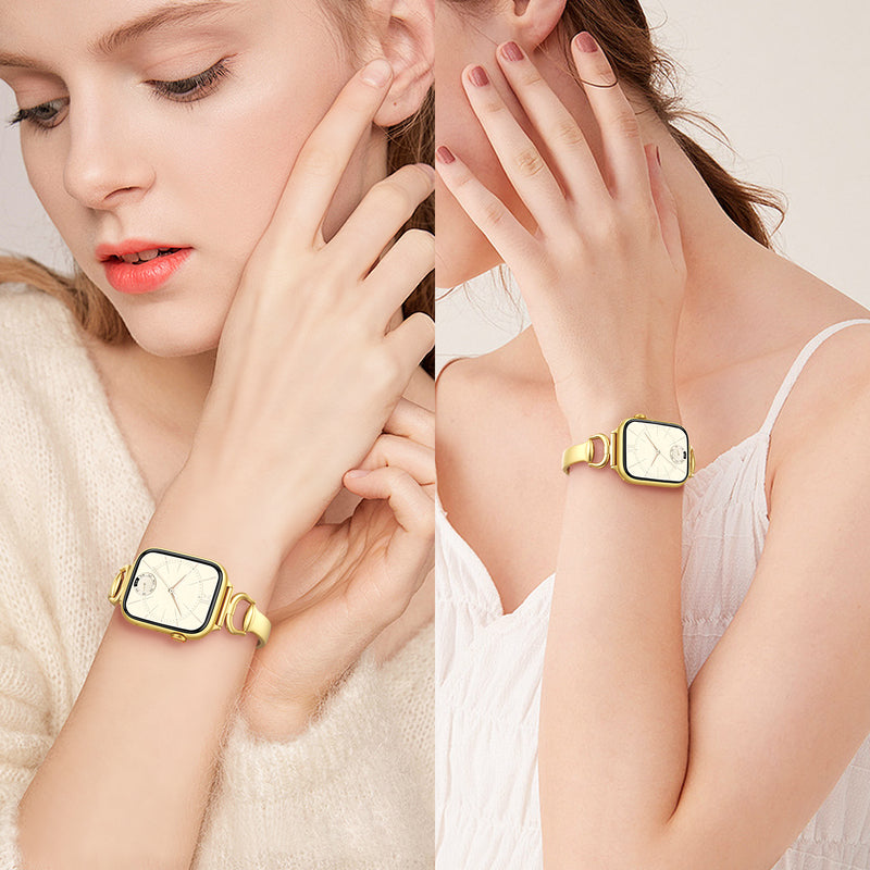 D-shaped buckle strap with curved design