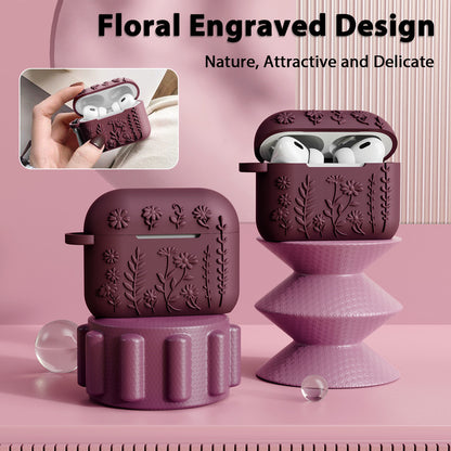 Airpods Pro 3 Embossed Floral Earphone Case