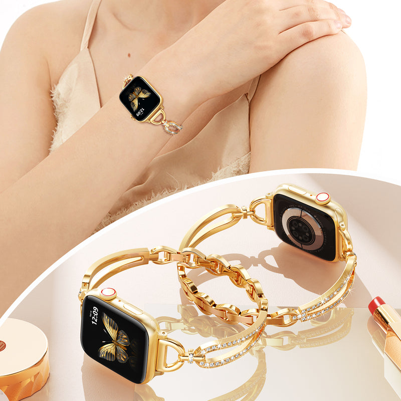 D-shaped metal watch strap