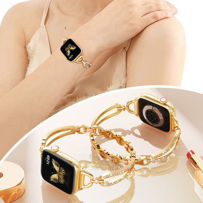 D-shaped metal watch strap