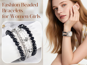 Black agate bead watch strap