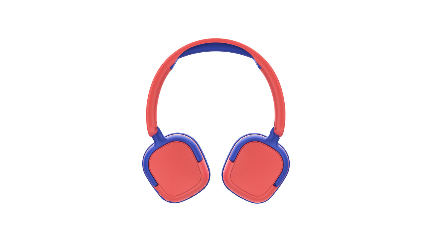 Kids Bluetooth Headphones Red & Blue Model KHO7 Ages 3-8