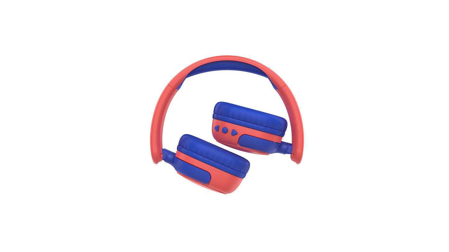 Kids Bluetooth Headphones Red & Blue Model KHO7 Ages 3-8