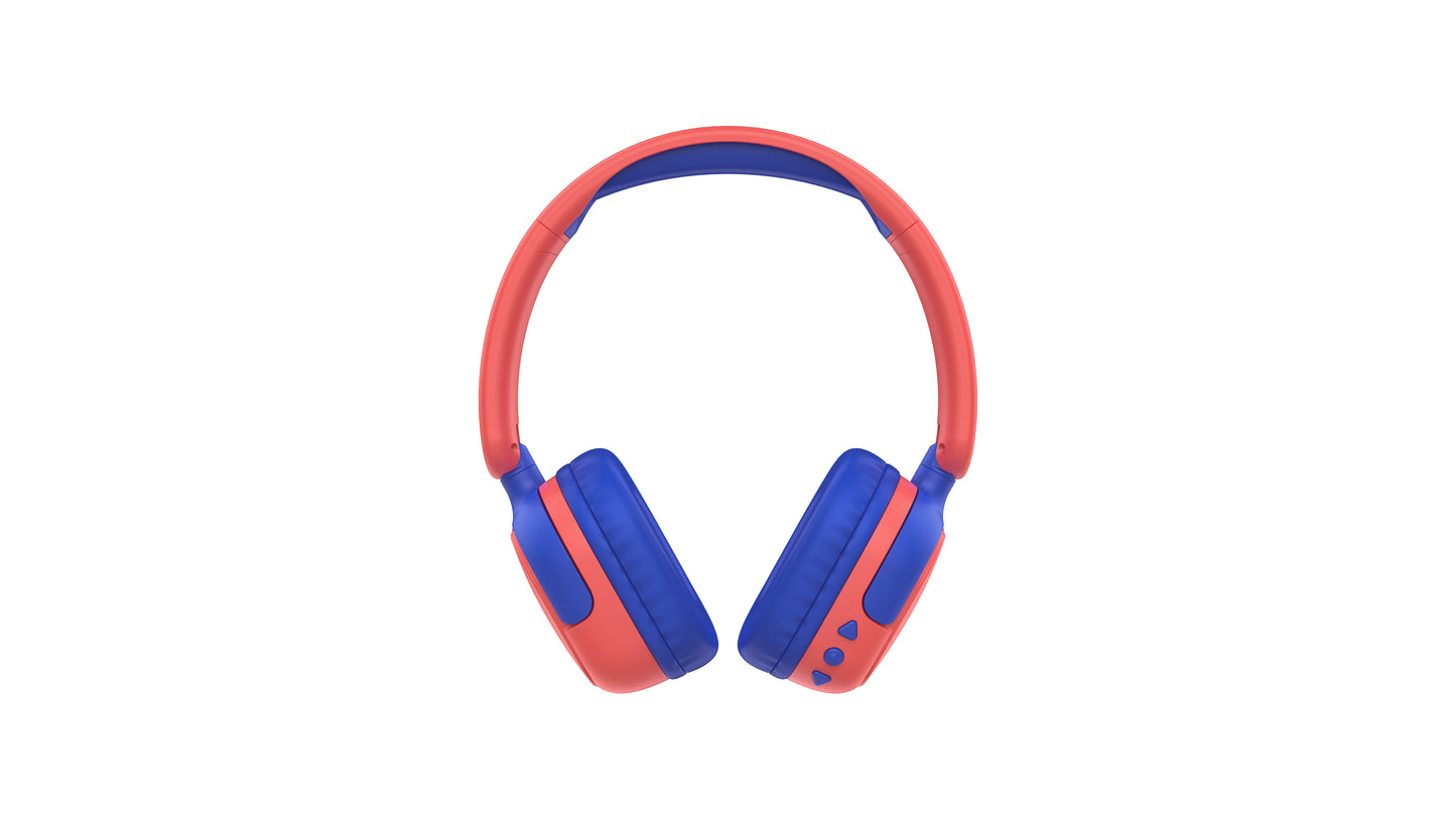 Kids Bluetooth Headphones Red & Blue Model KHO7 Ages 3-8