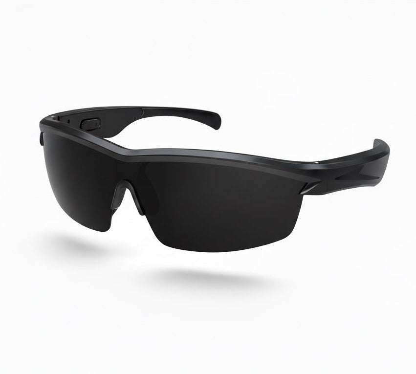 Black Smart Bluetooth Sport glasses on a white background