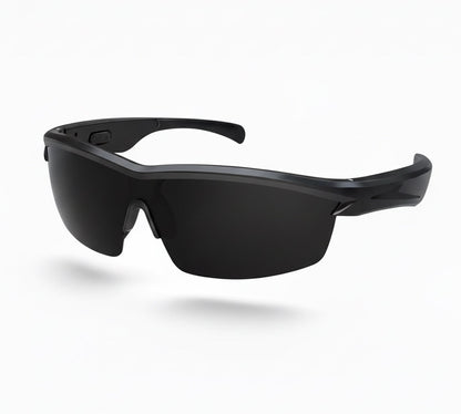 Black Smart Bluetooth Sport glasses on a white background
