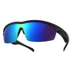 Blue Smart Bluetooth Sport glasses on a white background