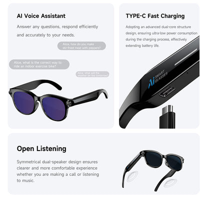 M89-S Smart Sunglasses with Camera, AI Translation, Object Info and Music