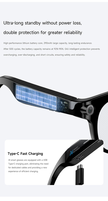 M89-S Smart Sunglasses with Camera, AI Translation, Object Info and Music