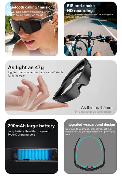 M95 Sports Smart Glasses with Camera, Music, AI Smart Translation